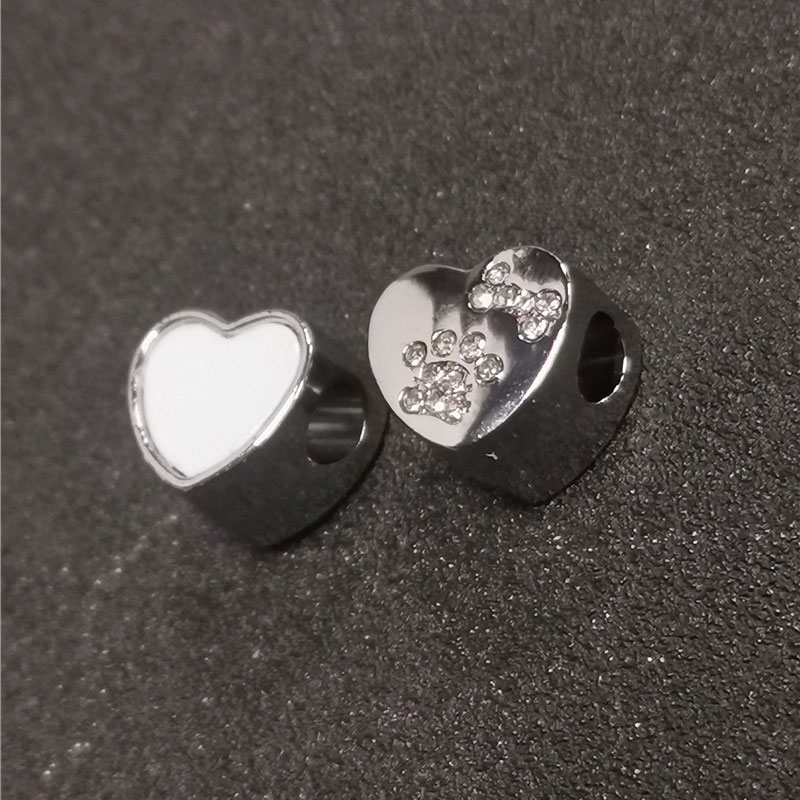 sublimation blank heart charms paw and bones photo bead metal fashion hot transfer printing material consumables with zircon
sublimation blank heart charms paw and bones photo bead metal fashion hot transfer printing material consumables with zircon
