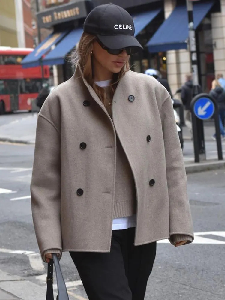 Women's Jackets Single Breasted Women Jacket Autumn Solid Long Sleeve Loose jackets Female 2023 Fashion Winter Turndown Collar Street Outwear 231