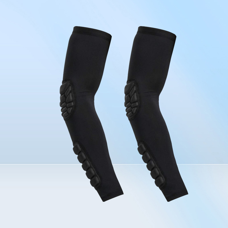 2PCS Elbow Sleeve Padded Compression Arm Forearm Guard Sports Sleeves Protective Pads Support for Football Basketball Baseball Cyc
