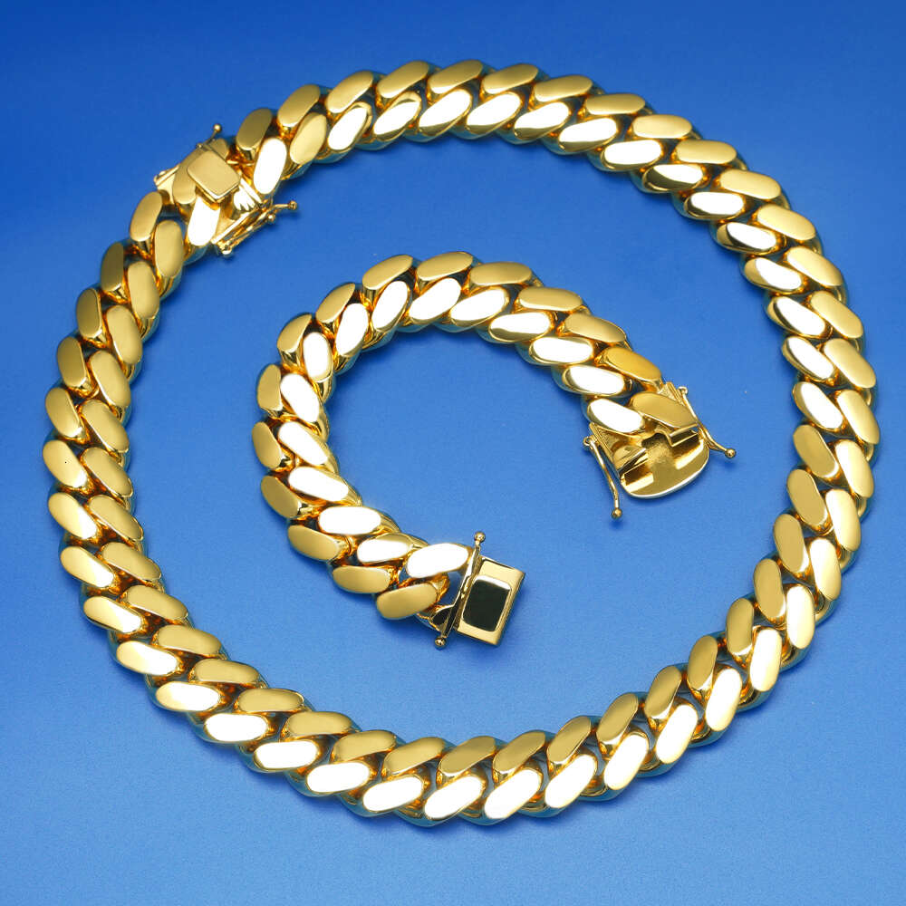 Wholesale Choker Custom Link Gold 20mm Miami Cuban Chain Necklace Moissanite necklaces and bracelets, birthday and wedding gifts