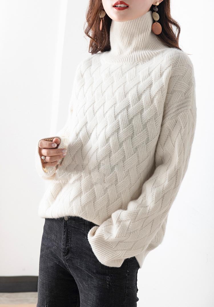 Womens Sweaters Cashmere Sweater Women Turtleneck Pure Color Knitted Pullover Loose Large Size WomenWomens
