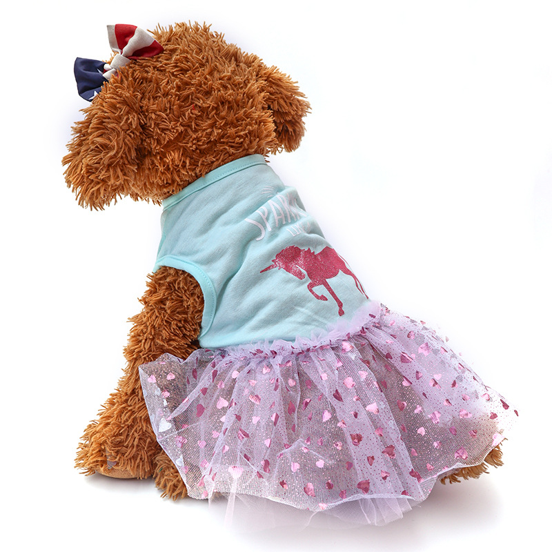 Small Cute Girl Female Dog Dress Mommy Puppy Shirt Skirt Doggie Dresses Pet Summer Clothes Apparel for Dogs and Cats 12 Color Wholesale S A880