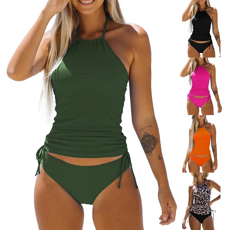 Swim wear Women's swimsuit Solid color brushed side strap neck Tankini set Black bikini set Two piece swimsuit beach suit 230408
Swim wear Women's swimsuit Solid color brushed side strap neck Tankini set Black bikini set Two piece swimsuit beach suit 230408