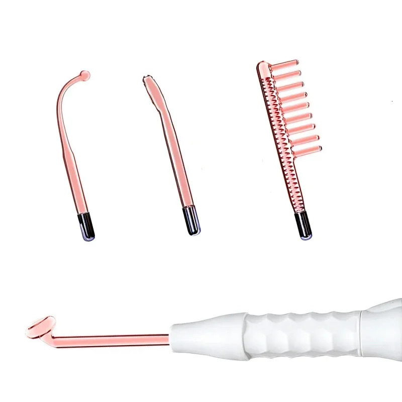 Face Care Devices Violet Red Ray 7pcs Portable High Frequency Glass Tube Wand Electrodes Spot Acne Remover Skin Care Face Hair Spa Beauty 231108