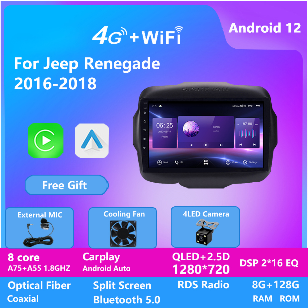 128G Octa Core 10'' Android Car DVD Video Player For JEEP RENEGADE 2016-2018 Navigation GPS Auto Radio with DSP BT
128G Octa Core 10'' Android Car DVD Video Player For JEEP RENEGADE 2016-2018 Navigation GPS Auto Radio with DSP BT
