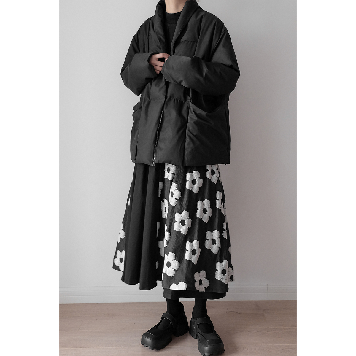 Skirts Korobov Spring Women's Skiing Vintage Elegant Hit Colorful Patches Faldas Mujer Korean Sweet A-Line Skiing 230410