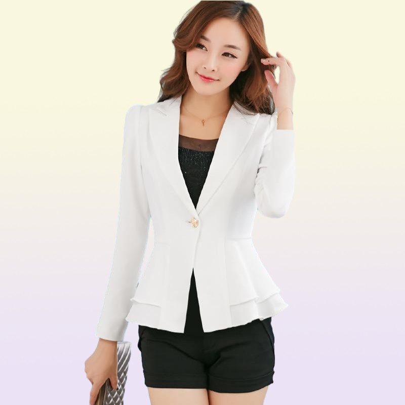 Women's Suits & Blazers Autumn Blazer Ruffle Small Suit Short Jacket Slim Temperament Female Ps Size Long-Sleeve Office Lady Tide Tops MZ22511759