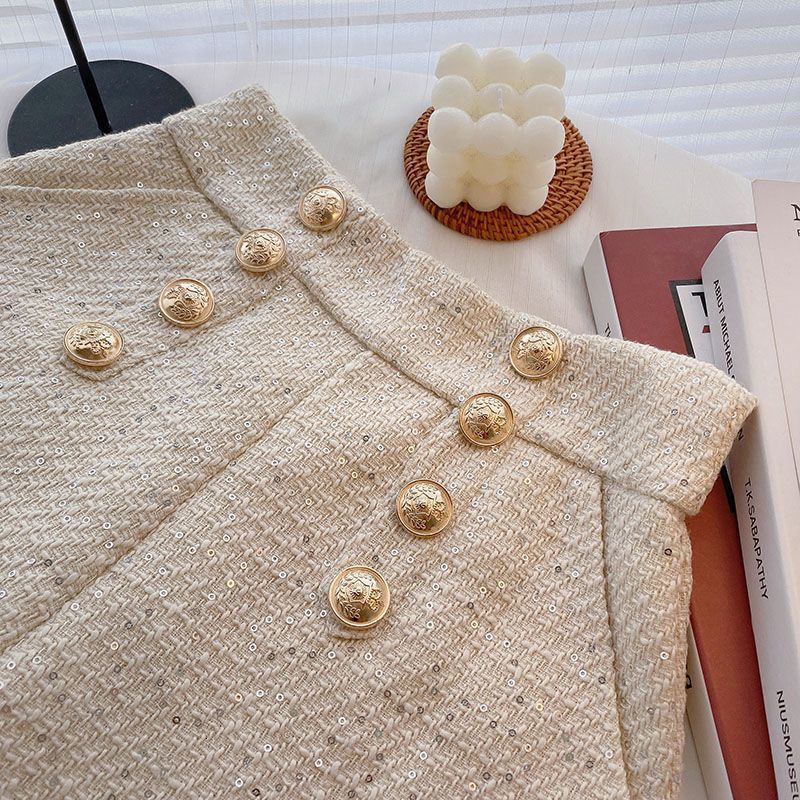 Women's Shorts Ashgaily High Waist Shorts Women's Street Clothing Shorts with Fully Matched Buttons Wide Leg Bottom Female 230410