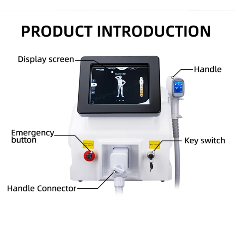 Portable Ice Titanium Beauty System Diode Laser Hair Removal 755 Nm 808 Nm 1064 Nm Machin