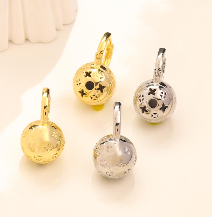 ZG2244 Women 18K Gold Plated Designer Brass Copper Ear Stud Earrings Fashion Designers Geometry Letters Crystal Rhinestone Earring Wedding Party Jewerlry