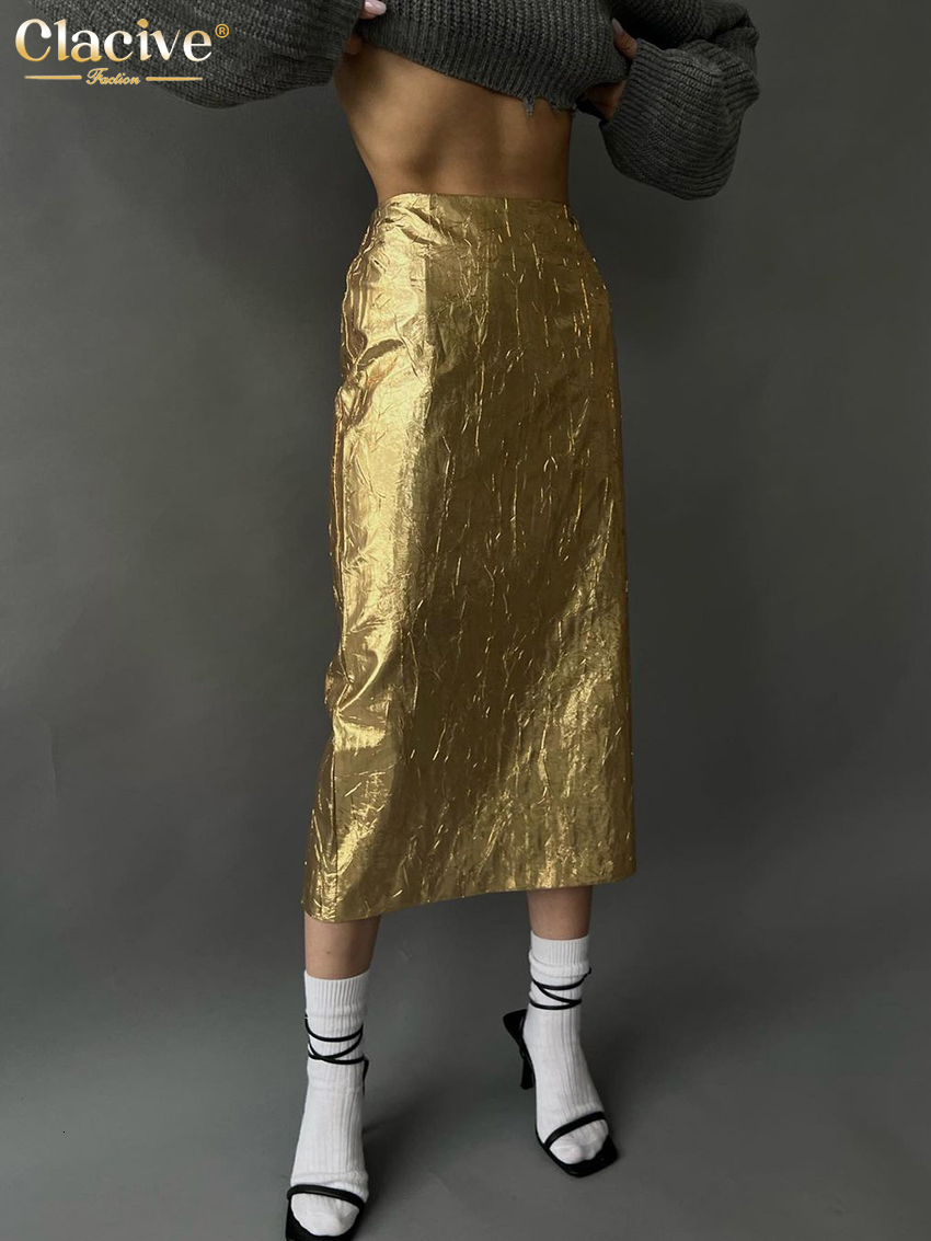 Skirts Clacive Fashion Slim Gold Women'S Elegant Chic High Waist Midi Streetwear Vintage Faldas Female Clothing 2023 230410, Silver
Skirts Clacive Fashion Slim Gold Women'S Elegant Chic High Waist Midi Streetwear Vintage Faldas Female Clothing 2023 230410, Silver