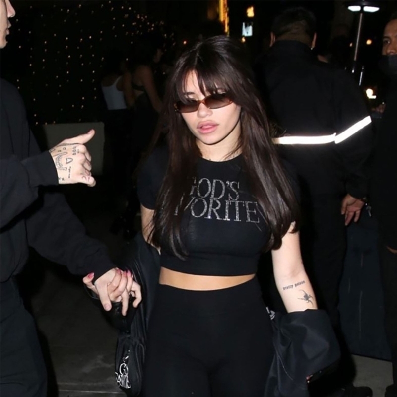 Women's TShirt Women Summer Harajuku Short Sleeve ONeck Crop Top Gods Favorite Funny s Letters Aesthetic SlimFit TShirts 230410