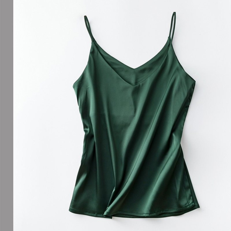 Camisoles Tanks Top Shoulder Strap Women's V-Neck Basic White Cami Sleeveless Satin Tank Top Women's Summer Tank Top 230410