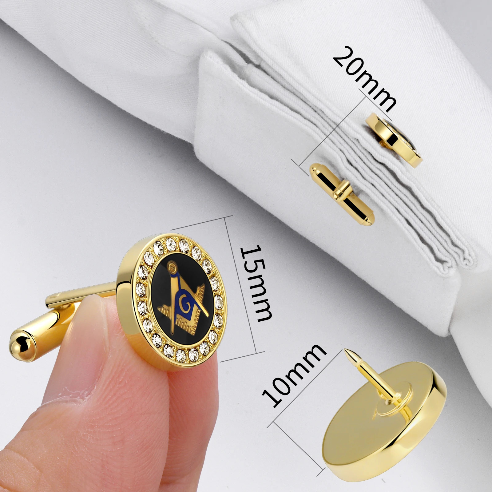 Cuff Links Freemason Masonic Tie Clip and Cufflinks for Men Gift Box Packed Mens Jewelry or Accessories 231109
