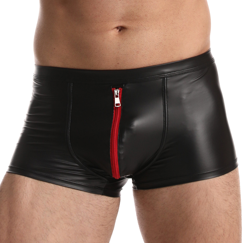 Underpants Men Boxers Briefs Sexy Bulge Underwear Men Slip Faux Leather Open Front Shorts Gay Panties Red Zipper Low Waist Male Underpants 230410, Black
Underpants Men Boxers Briefs Sexy Bulge Underwear Men Slip Faux Leather Open Front Shorts Gay Panties Red Zipper Low Waist Male Underpants 230410, Black