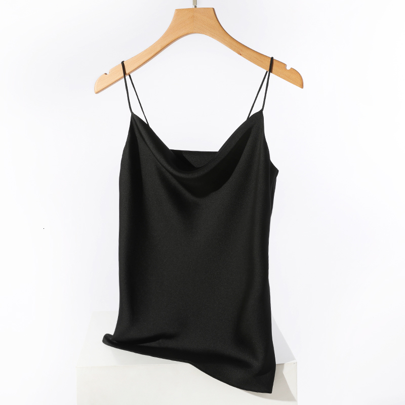 Camisoles Tanks Crop Top Cami Satin Women's Thin Wild Solid Camis Tank Top Women's Tank Top Summer Sexy Shoulder Strap Basic Top Silk Sleeve