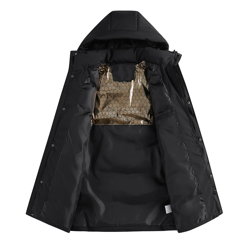 Mens Down Parkas Winter Jackets Men Length Coats Pocket Cotton Padded Oversize 5XL 6XL 7XL Plus Size Waterproof Thicken Windbreak Hooded Overcoat 2311