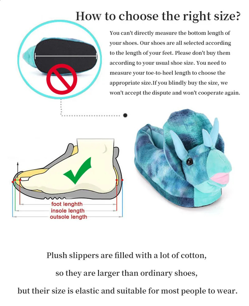 Slippers Couple Slippers Bedroom Non-slip House Men Dinosaur Shoes Soft Warm Plush Home Triceratops Christmas Gift Indoor Shoes Winter 231109