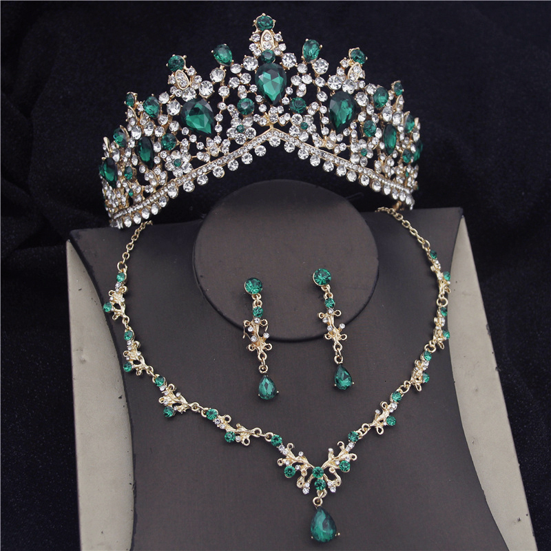 Earrings Necklace Baroque Green Crown Bridal Jewelry Sets for Women Fashion Tiara Bride Earring Prom Wedding Accessories 230410, White
Earrings Necklace Baroque Green Crown Bridal Jewelry Sets for Women Fashion Tiara Bride Earring Prom Wedding Accessories 230410, White