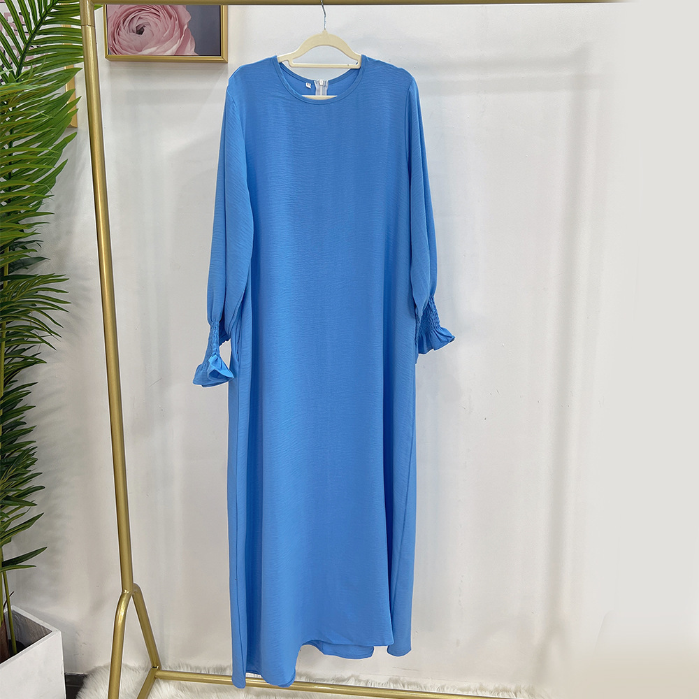 Ethnic Clothing Ramadan Eid Prayer Dress Solid Color Turkish Hijab Robe Muslim Abaya Dubai Loose Islamic Women Modest Outfits 230410