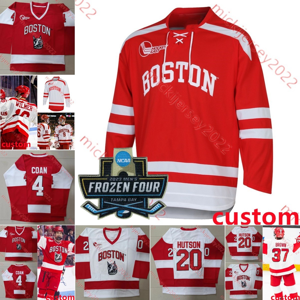 Matt Nieto Boston University Terriers 2023 Frozen Four Hockey Jersey Charlie Coyle Alex Chiasson Dante Fabbro Kieffer Bellows Boston University Jersey