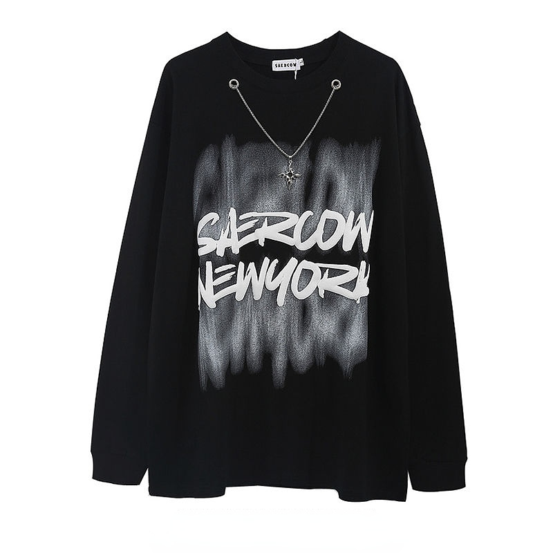 Men's T-Shirts Y2k Hip Hop Oversized T Shirt Men with Long Sleeves Streetwear Goth Rcok High Street Tees Chain European and American Loose Tops 230410, Black
Men's T-Shirts Y2k Hip Hop Oversized T Shirt Men with Long Sleeves Streetwear Goth Rcok High Street Tees Chain European and American Loose Tops 230410, Black