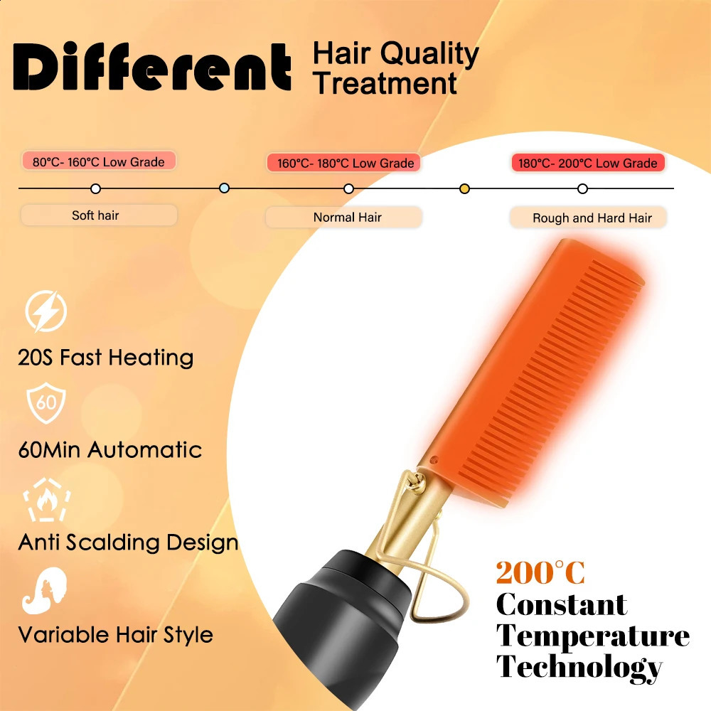 Hair Straighteners Leeons Black Comb Hair Straightener Flat Iron Electric Heating Comb Wet And Dry Hair Curler Straight Styler Curling Iron 231109