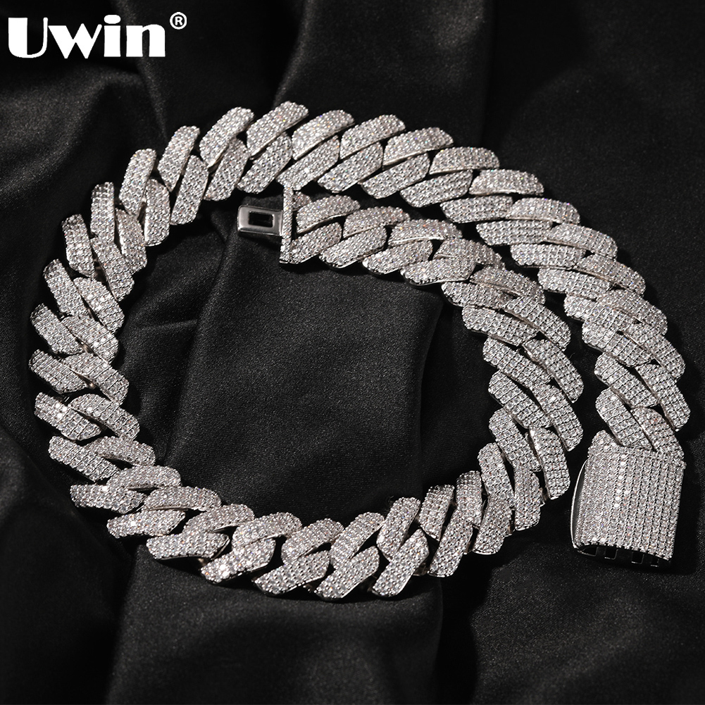 Chokers UWIN 20mm Miami Prong Cuban Chain Necklace 3 Rows Micro Pave Iced Out Round Cubic Zirconia Link Fashion Hip Hop Jewelry for Gift 230410
Chokers UWIN 20mm Miami Prong Cuban Chain Necklace 3 Rows Micro Pave Iced Out Round Cubic Zirconia Link Fashion Hip Hop Jewelry for Gift 230410