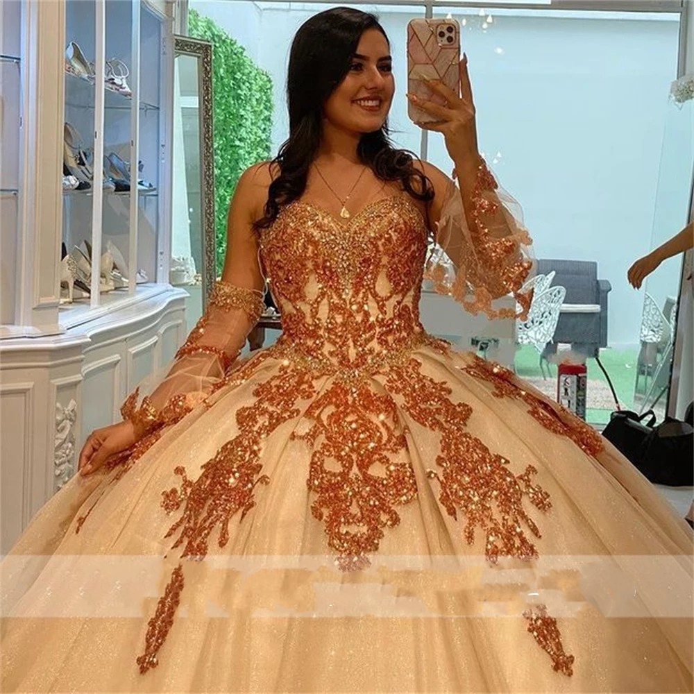 Quinceanera Dresses Princess Appliques Crystal Sweetheart Ball Gown with Tulle Plus Size Sweet 16 Debutante Party Birthday Vestidos De 15 Anos 83