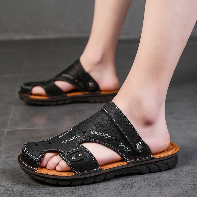 Sandals Genuine Leather for Men Summer Casual Shoes Breathable Sendel Fashion s Beach Sandale Homme 230410, Auburn
Sandals Genuine Leather for Men Summer Casual Shoes Breathable Sendel Fashion s Beach Sandale Homme 230410, Auburn