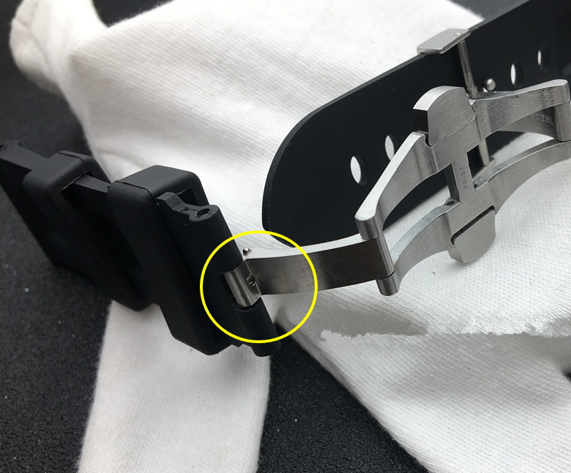 Watch Bands 24mm black strap natural soft silicone rubber strap suitable for Panerai strap tool PAM111/441 strap butterfly buckle 230410