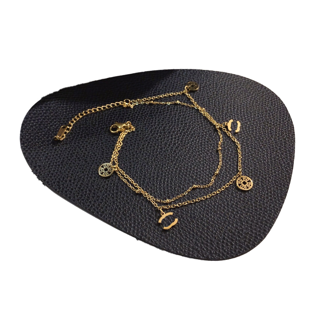 Women Desinger Anklets 18K Gold Plated Coin Double Layer Summer Stainless Steel Pendant Chain Leg Jewelry Fashion Accessories Gift 20-25cm Adjustable Trendy
Women Desinger Anklets 18K Gold Plated Coin Double Layer Summer Stainless Steel Pendant Chain Leg Jewelry Fashion Accessories Gift 20-25cm Adjustable Trendy