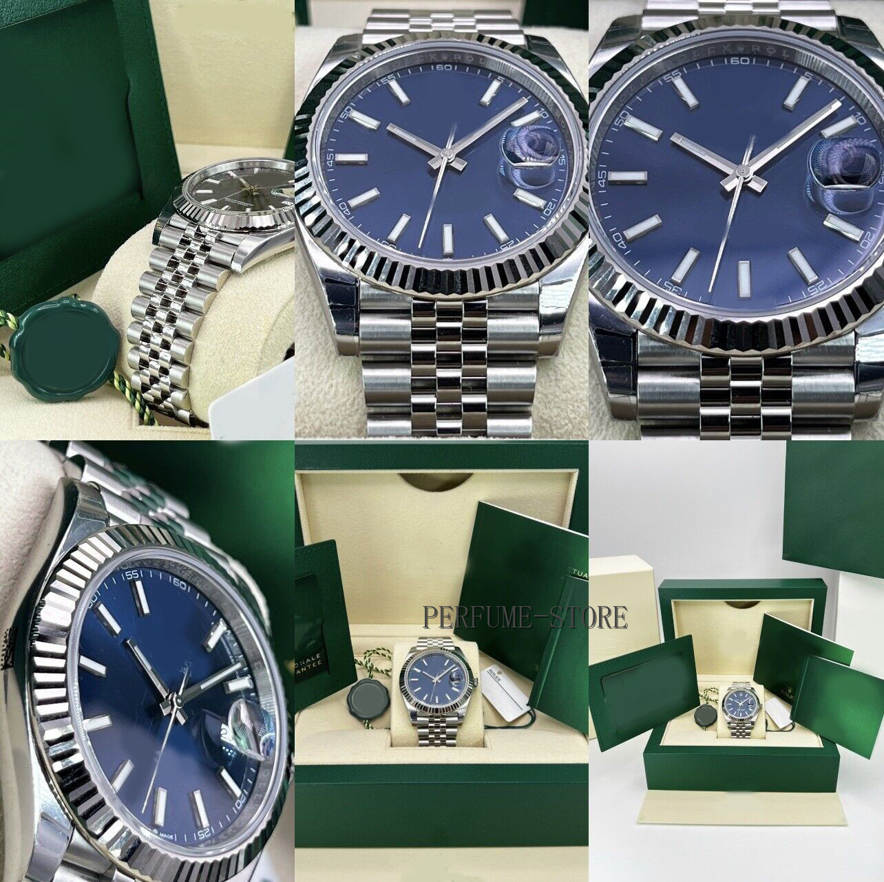 Box Papers high-quality Watch New Date Just 41mm BLUE FLUTED WhiteGold JUBILEE 126334Mechanical Automatic MEN Watches