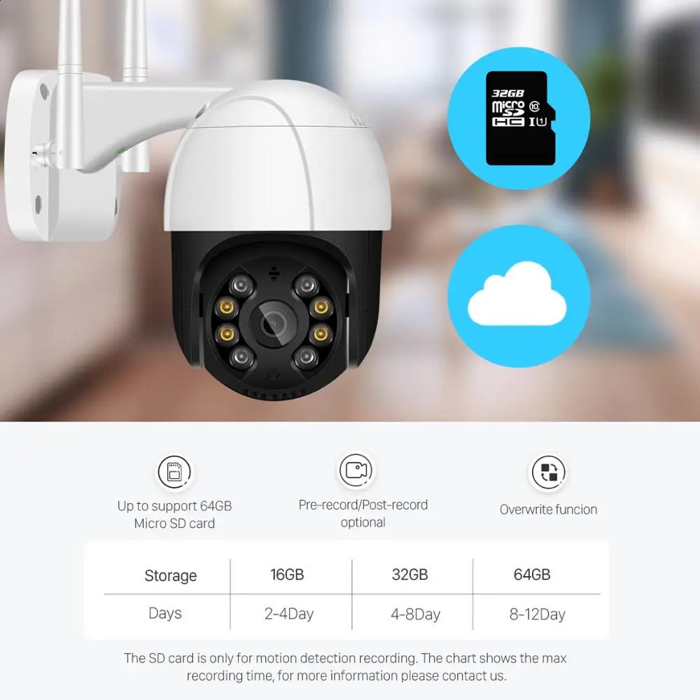 IP Cameras 1080P PTZ Wifi IP Camera Outdoor 4X Digital Zoom AI Human Detect Wireless Camera H.265 P2P Audio 2MP 3MP Security CCTV Camera 231109