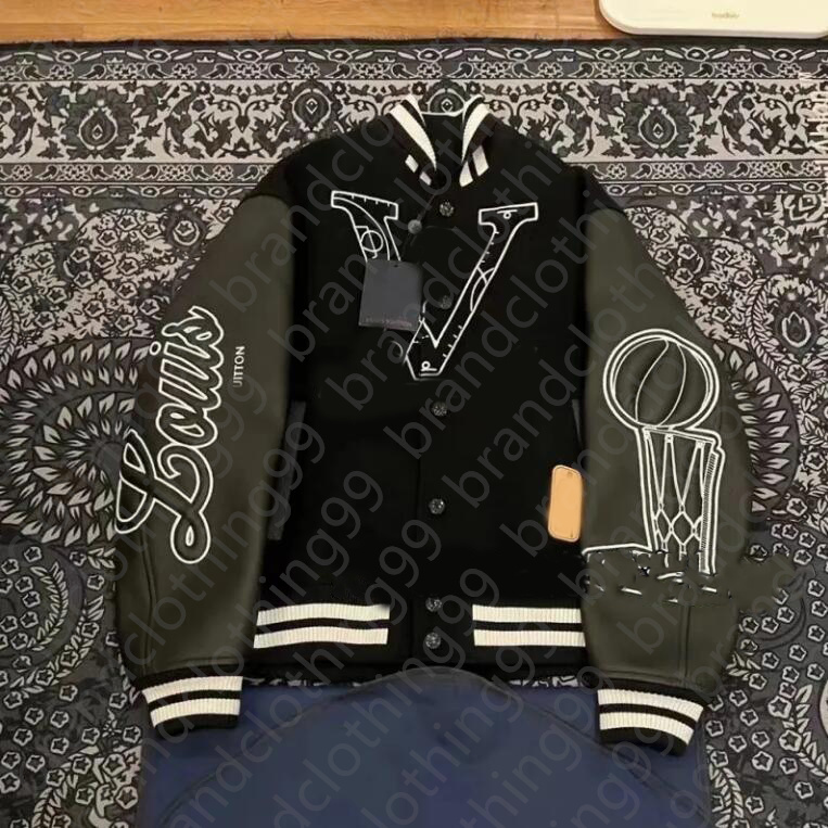 Luxury Designer Jacket Mens Leather Sleeve Baseball Jackets Towel Embroidery Men Women Hip Hop Cardigan Coat, Black
Luxury Designer Jacket Mens Leather Sleeve Baseball Jackets Towel Embroidery Men Women Hip Hop Cardigan Coat, Black