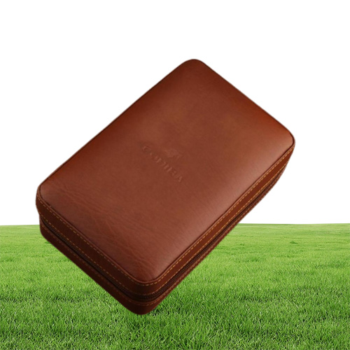 Cigar Accessories Portable Cedar Wood Cigar Humidor Leather Wrap Travel Case 4 Cigars Box Storage Humidors Humidifier Accessories 5076899