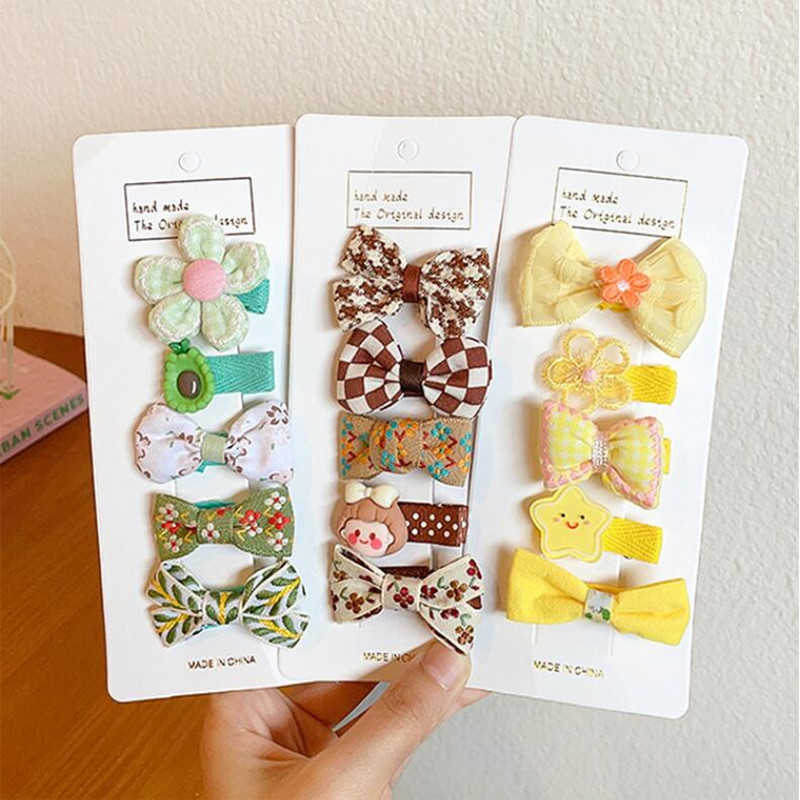4 PC Hair Accessories 2023 Super Cute Cartoon Flower Bow Hairpins Set Baby Girls Kids Hair Clips Pin Barrettes Accessories Hairclip Headdress Headwear