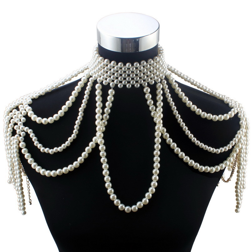 Chokers Long Bead Chain Chunky Simulated Pearl Necklace Body Jewelry for Women Costume Choker Pendant Shoulder Statement Necklace 230410
Chokers Long Bead Chain Chunky Simulated Pearl Necklace Body Jewelry for Women Costume Choker Pendant Shoulder Statement Necklace 230410