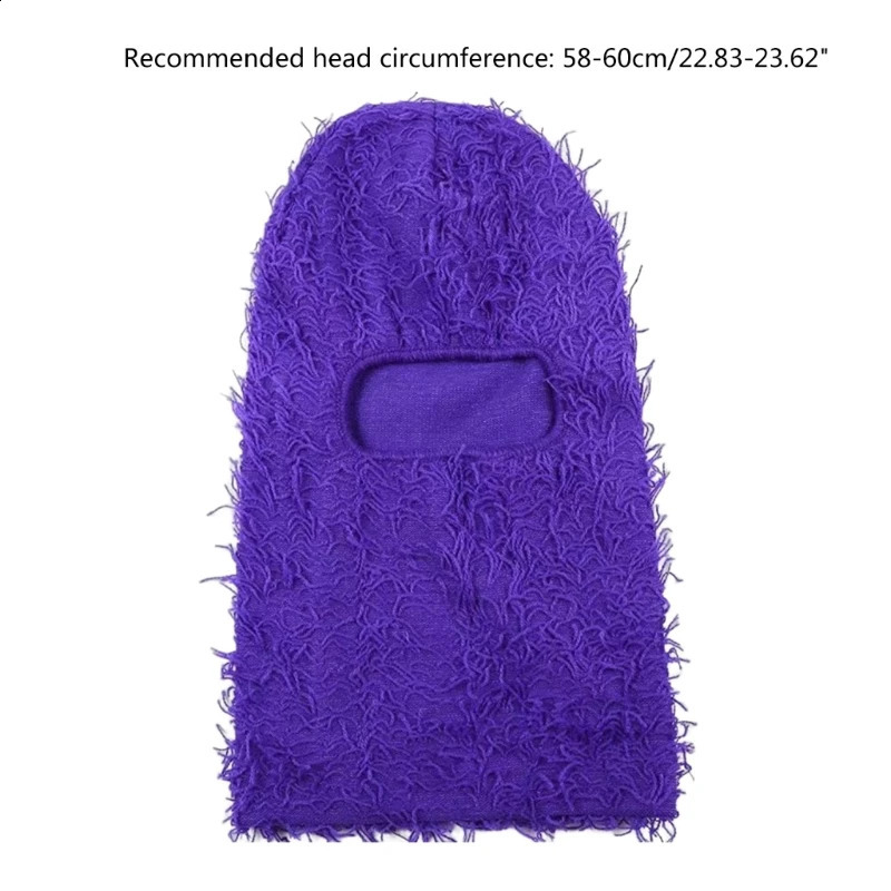 Beanie/Skull Caps Knit Distressed Balaclava Distressed Knitted Full Face Ski Mask Ski Balaclava Fuzzy Balaclava Camouflage Balaclava 231109