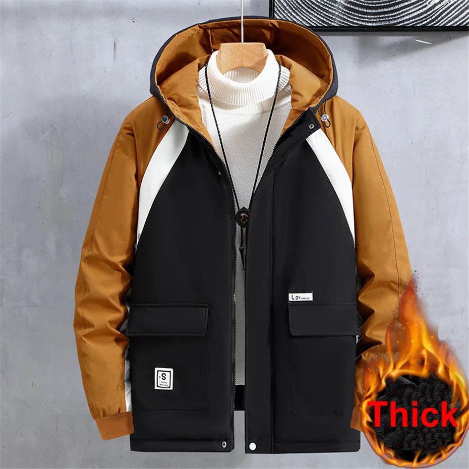 Mens Down Parkas Winter Men Thick Fleece Jackets Coats Plus Size 10XL 11XL Fashion Casual Patchwork Male Big 9XL Outerwear 231110