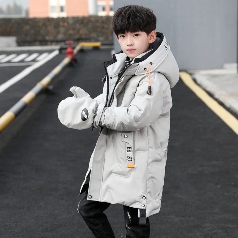 Jackets Children parka kids Winter Down cotton Jacket snowsuit Clothing Big Boy Warm Coat Thicken Outerwear toddler clothes gloves 231109