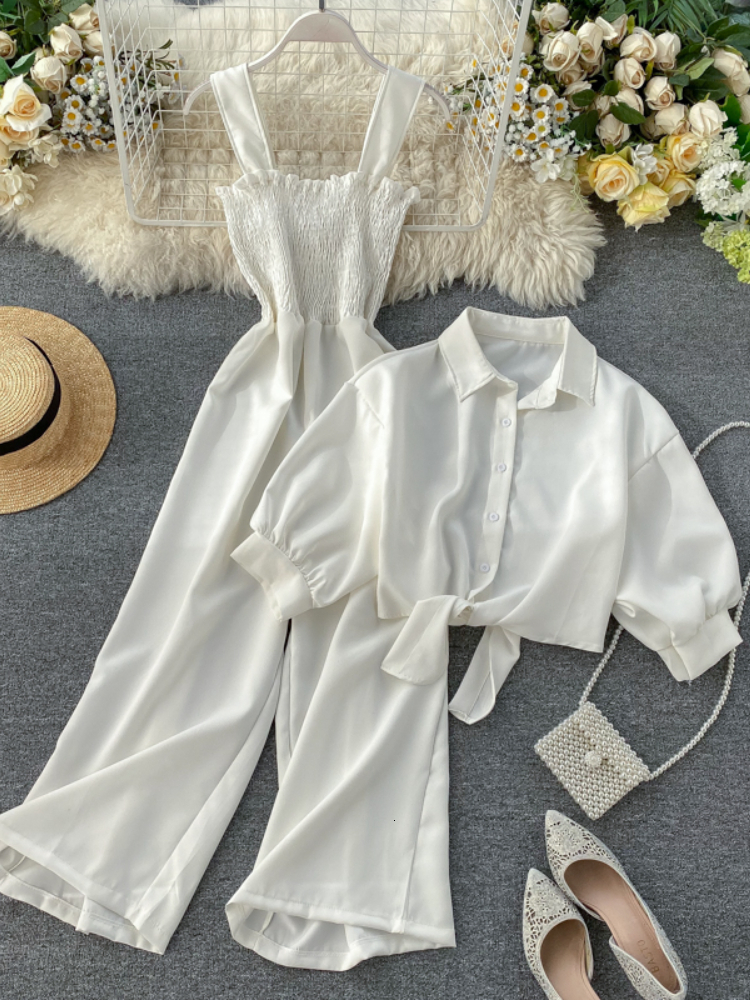 Two Piece Dress Fitaylor Summer Two Pieces Set Women Loose Short Sunscreen Jacket Suspending Rompers Clothing Female Casual Holidays Suit 230410