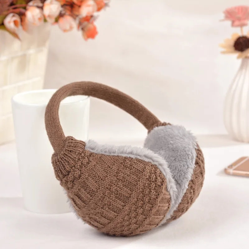 Ear Muffs Winter Children's Warm Cold Ear Cover Korean Version Low-Key Universal Detachable Knitted Wool Ear Cover Grey White 231109