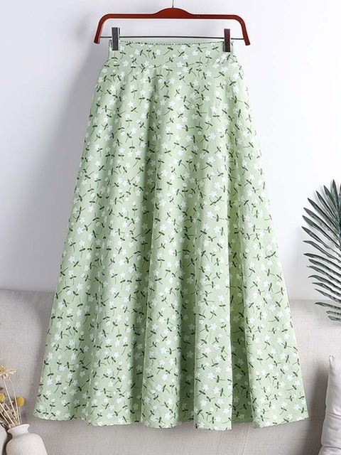 Skirts Fashion printed tulle meter long women's skiing high waisted loose fitting women's umbrella skiing women's spring and summer 230