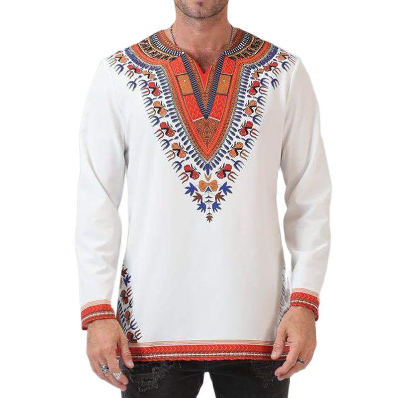 Men's T-Shirts E-BAIHUI Odeneho Shirts Men's White Polished Cotton Tops with Dashiki African Clothing Male Plus Size Long Knit Shirts 230408