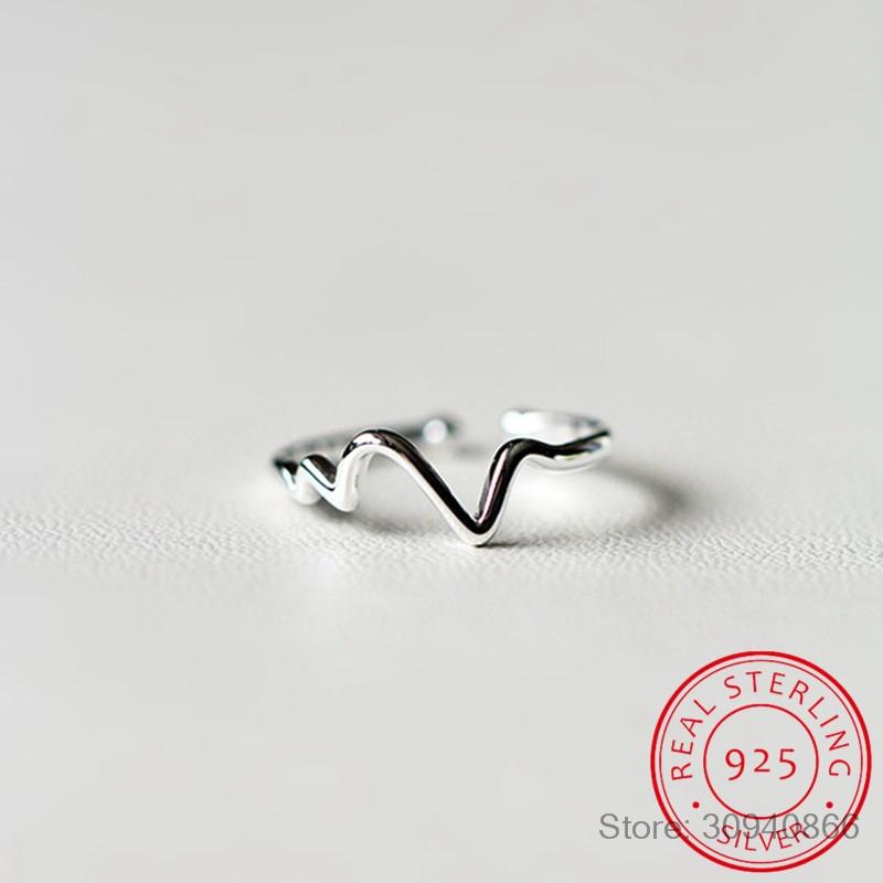 Cluster Rings Arrivals 925 Sterling Silver Heart Beat For Women Adjustable Size Ring Fashion Sterling-silver-jewelry
Cluster Rings Arrivals 925 Sterling Silver Heart Beat For Women Adjustable Size Ring Fashion Sterling-silver-jewelry