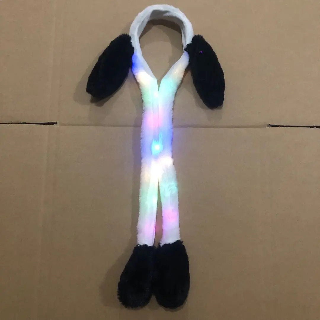 Led Rave Toy 1pc LED Light Up Rabbit Headband with Moving Ears Luminous Kids Adult Christmas Gifts Bunny Long Plush Toy HairHoop Party Props 231109