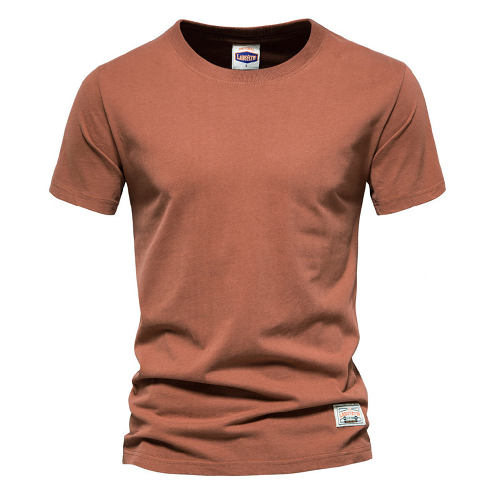 Men's T-Shirts AIOPESON 100% Cotton Short Sleeve Men's Solid Summer Casual Men's T-shirt High Quality Men's Top T-shirt Basic Clot