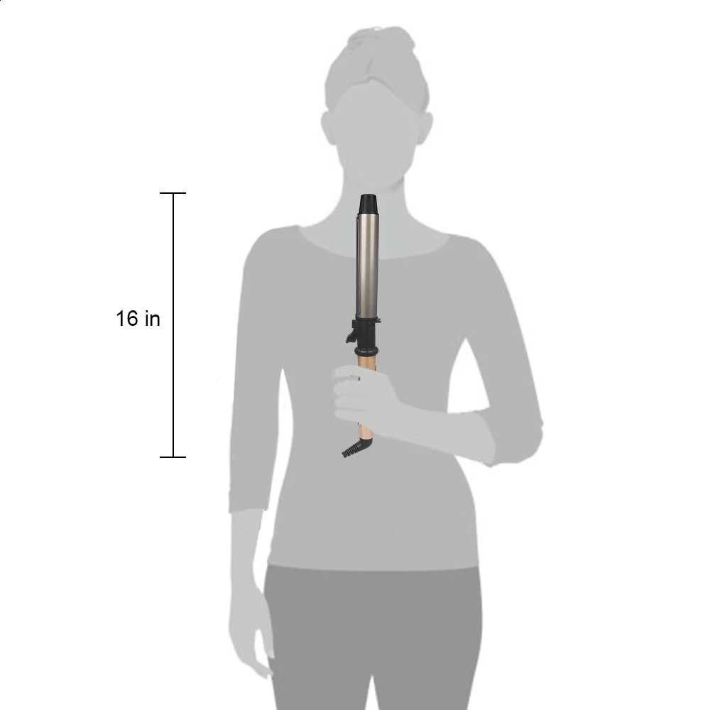 Curling Irons USHOW Professional Rotating Curling Iron Nano Black Gold Hair Curler with LED Digital Temperature Display 231109