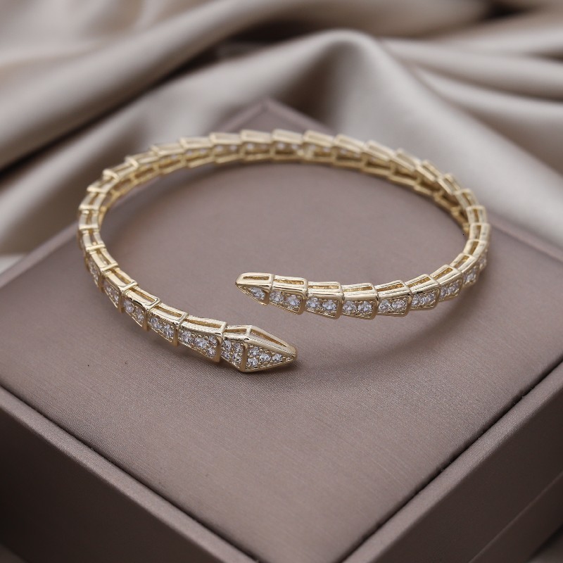 Charm Bracelets Korean fashion jewelry 14K gold plating luxury animal snake zircon open bracelet elegant women s wedding party accessories 230410
Charm Bracelets Korean fashion jewelry 14K gold plating luxury animal snake zircon open bracelet elegant women s wedding party accessories 230410